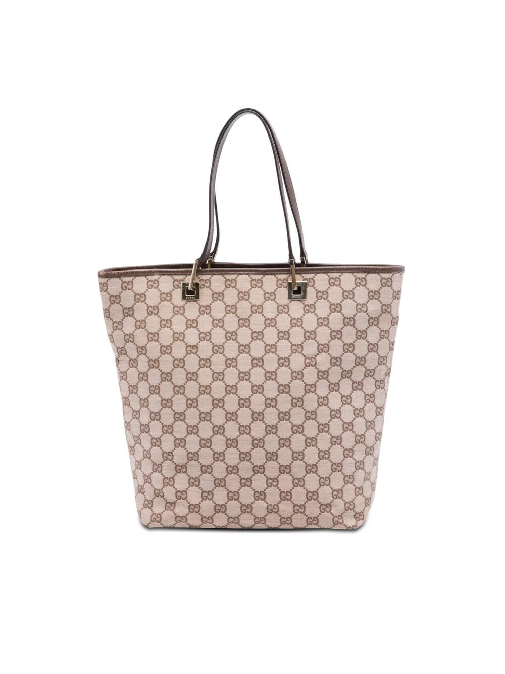 Gucci Gg Canvas Tote Pre-Loved Beige #361317G48B